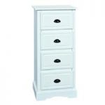 Taylor Wooden Tall Chest of Drawers In White With 4 Drawers