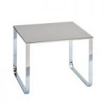 Griffin Side Table Square In Grey Glass With Chrome Legs