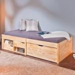 Camden Storage Bed In Natural With 2 Drawers And Pullout Cabinet