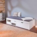 Camden Storage Bed In White With 2 Drawers And Pullout Cabinet
