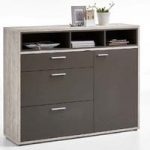 Canelo Shoe Storage Cabinet In Lava And Sand Oak With 1 Drawer