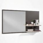 Canelo Wall Mirror With Shelves In Lava And Sand Oak
