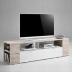 Diana TV Stand In Sand Oak And White With 2 Drawers