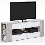 Diana LCD TV Stand In Sand Oak And White With 4 Drawers