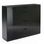 Canton Modern Sideboard In Black High Gloss With 2 Doors