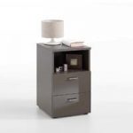 Watson Bedside Cabinet In Lava High Gloss With 2 Drawers