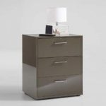 Berkley Bedside Cabinet In Lava High Gloss With 3 Drawers