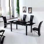 Florence Contemporary Extending Dining Table In Black Glass