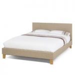 Livenza Contemporary Fabric Bed In Wholemeal With Wooden Legs