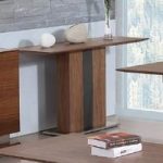 Angelo Console Table Rectangular In Walnut And Grey PU