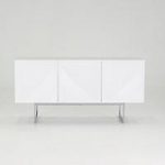 Stella Modern Sideboard In White Gloss With Metal Base