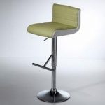 Xara Modern Bar Stool In Lime Faux Leather With Chrome Base