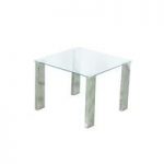 Splash Lamp Table Square In Clear Glass With Chrome Legs