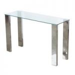Splash Console Table Rectangular In Clear Glass With Chrome Legs