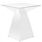 Epsilon Modern Pedestal Side Table In White Glass