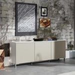 Terence Stylish Sideboard In White With Sand Fronts