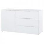 Amber White Sideboard In Glass Top And Fronts With 1 Door