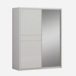 Kennedy Mirror Wardrobe In Cashmere High Gloss And Sliding Doors