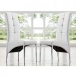 Vesta Modern Dining Chair In White Faux Leather In A Pair