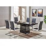 Elgin Convertible Extendable Black Dining Table 6 Symphony Chair
