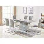 Elgin Convertible Extendable Grey Dining Table 6 Symphony Chairs