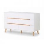 Oregon Chest Of Drawers Wide In Matt White And Oak
