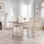 Tribeca Dining Set In Ivory Oak And Real Oak With 6 Chairs