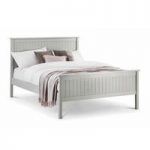 Ellie Contemporary Wooden Bed In Dove Grey Lacquered