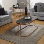 Parma Glass Coffee Table Stone Effect With Rose Gold Base Frame