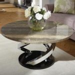 Melrose Coffee Table In Marble Effect Top With Chrome Base