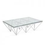 Stirling Rectangular Glass Coffee Table Polished Stainless Steel