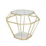 Merin Lamp Table In Clear Glass With Gold Frame