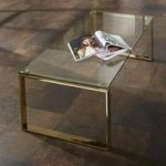 Joyce Coffee Table Rectangular In Clear Glass With Gold Legs