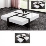 Nova Extendable High Gloss Coffee Table In White With Storage