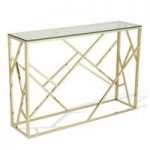 Betty Glass Console Table In Clear With Gold Base Frame