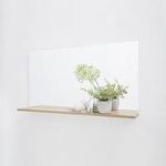 Viola Wall Mirror Rectangular In Oak With Shelf