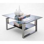Alpha Coffee Table In Grey Glass With Chrome Legs