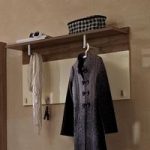 Rachel Wall Mounted Coat Rack In Dark Oak And Glossy Cream