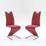 Amado Dining Chair In Bordeaux Faux Leather In A Pair