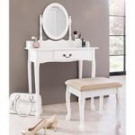 Carolina Dressing Table With Mirror And Stool In White