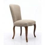 Adelene Dining Chair In Natural Linen Style Fabric