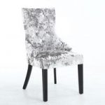 Athena Modern Dining Chair In Crushed Silver Velvet Fabric