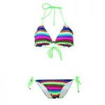 Lolita Angels 2 Pieces Multicolor Triangle Swimsuit Tiny Froufrou Acapulco Smile