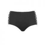 Seafolly Black High Waisted Lattice Panties Swimsuit