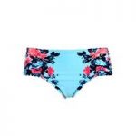 Seafolly Blue panties swimsuit Bottom Bella Rose High Ruched Side Retro