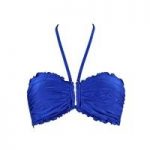 Seafolly Blue Bandeau swimsuit Top Shimmer DD cups Tube