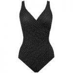Miraclesuit 1 Piece Oceanus Black Swimsuit Women Pin Point B to G cups