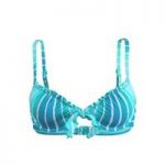Seafolly Turquoise Balconnet swimsuit Top Miami Stripe Sweetheart