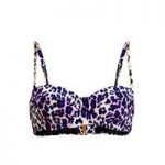 Juicy Couture Purple Balconnet Swimsuit Top Regeot Leopard