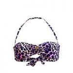 Juicy Couture Purple Bandeau Swimsuit Top Leopard Regeot